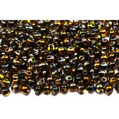 Бисер MIYUKI Drops 3,4мм #55013 Crystal Magic Copper, прозрачный, 10 грамм