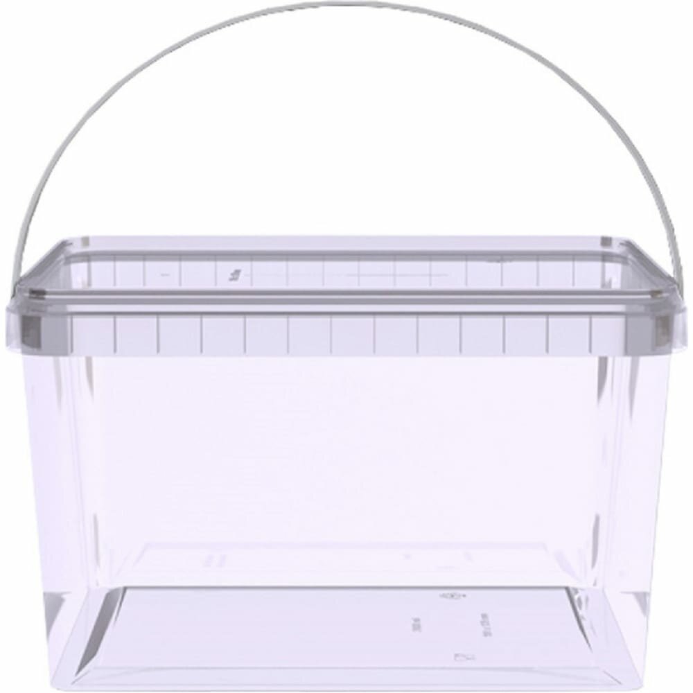 Прямоугольное ведро Тара. ру п/п 2 л, с крышкой, с ручкой, прозрачное 21487