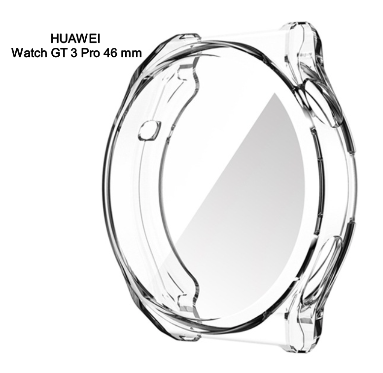 Защитный бампер-чехол MyPads Protect из тончайшего и прочного силикона для Huawei Watch GT 3 Pro 46 mm с противоударными свойствами прозрачный — фото 1