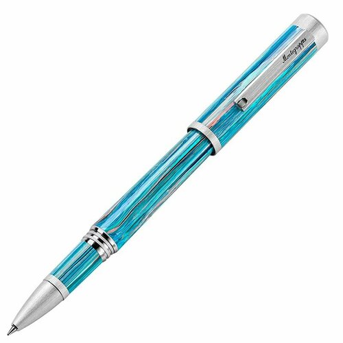 Ручка-роллер Montegrappa Zero Zodiac Taurus (Телец) Palladium IP Steel. Артикул ZZ-TR-RB