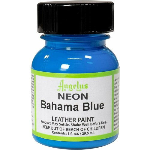 Акриловая художественная краска Angelus для ткани и кожи, Bahama Blue 131 (неон синий), 29.5 мл