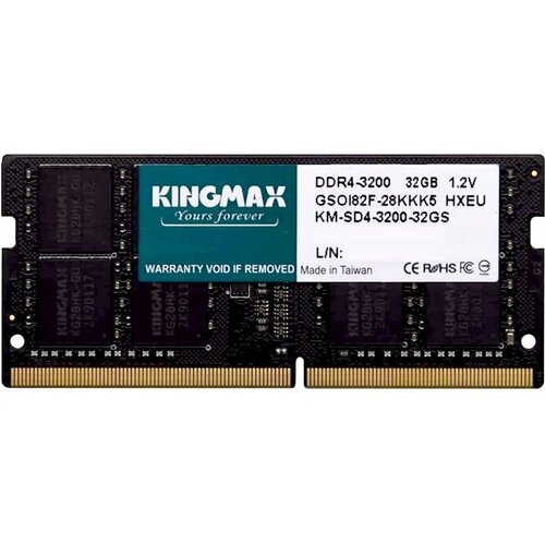 Оперативная память 32Gb DDR4 3200MHz Kingmax SO-DIMM KM-SD4-3200-32GS 896400₽