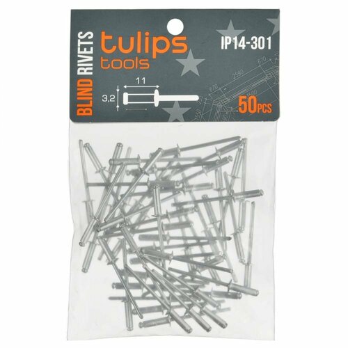 Вытяжные заклепки Tulips Tools 3.2х11 мм 50 шт. tulips tools заклепки вытяжные 3 2х9 мм 50 шт ip14 300