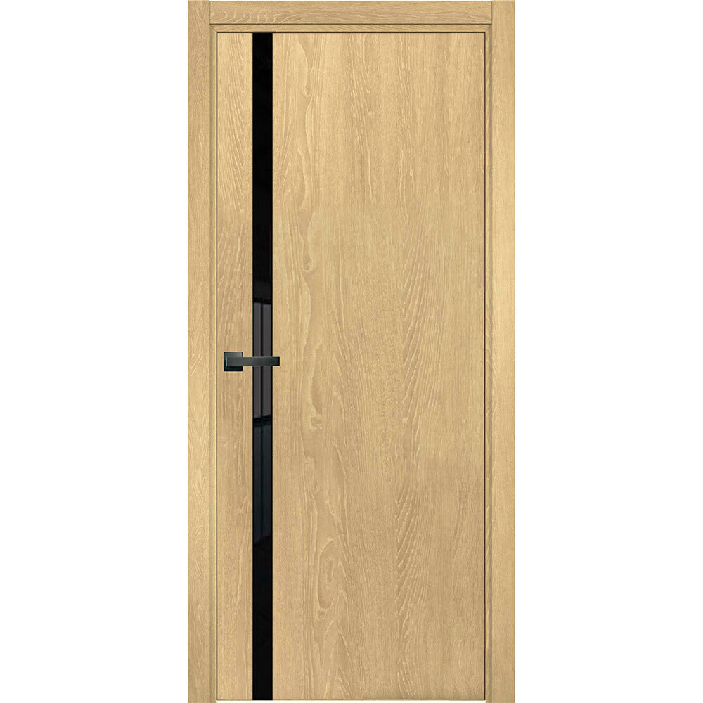 фото Дверь межкомнатная Ставерн 800х2000 мм ПВХ дуб мадейра янтарь со стеклом с замком