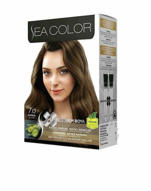 SEA COLOR Набор для окрашивания волос HAIR DYE KIT 7.0 Русый натуральный