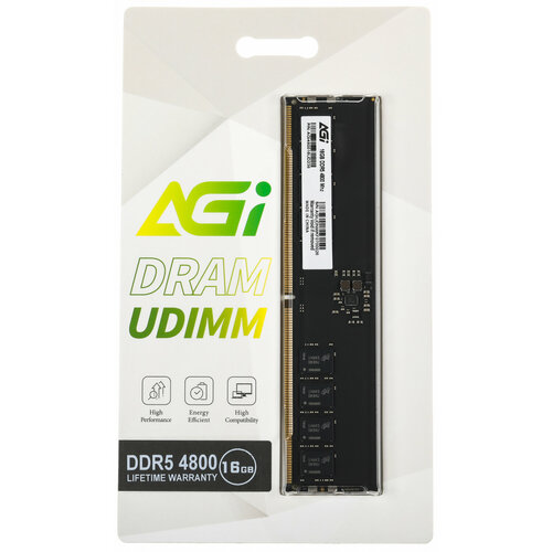 AGI Память DDR5 16GB 4800MHz AGi AGI480016UD238 RTL PC5-38400 CL40 DIMM 288-pin 1.1В single rank Ret