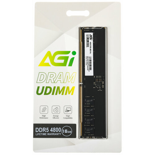 AGI Память DDR5 16GB 4800MHz AGi AGI480016UD238 RTL PC5-38400 CL40 DIMM 288-pin 11В single rank Ret 792800₽