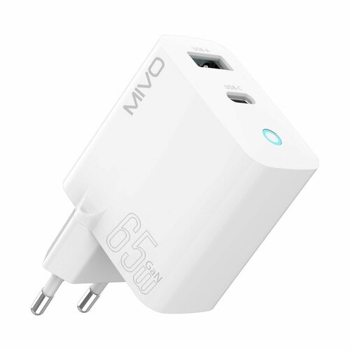 Сетевое зарядное устройство для телефона Mivo MP-650Q на 65W, USB и Type-C, быстрая зарядка QC 3.0 + PD, адаптер для андройда и айфона
