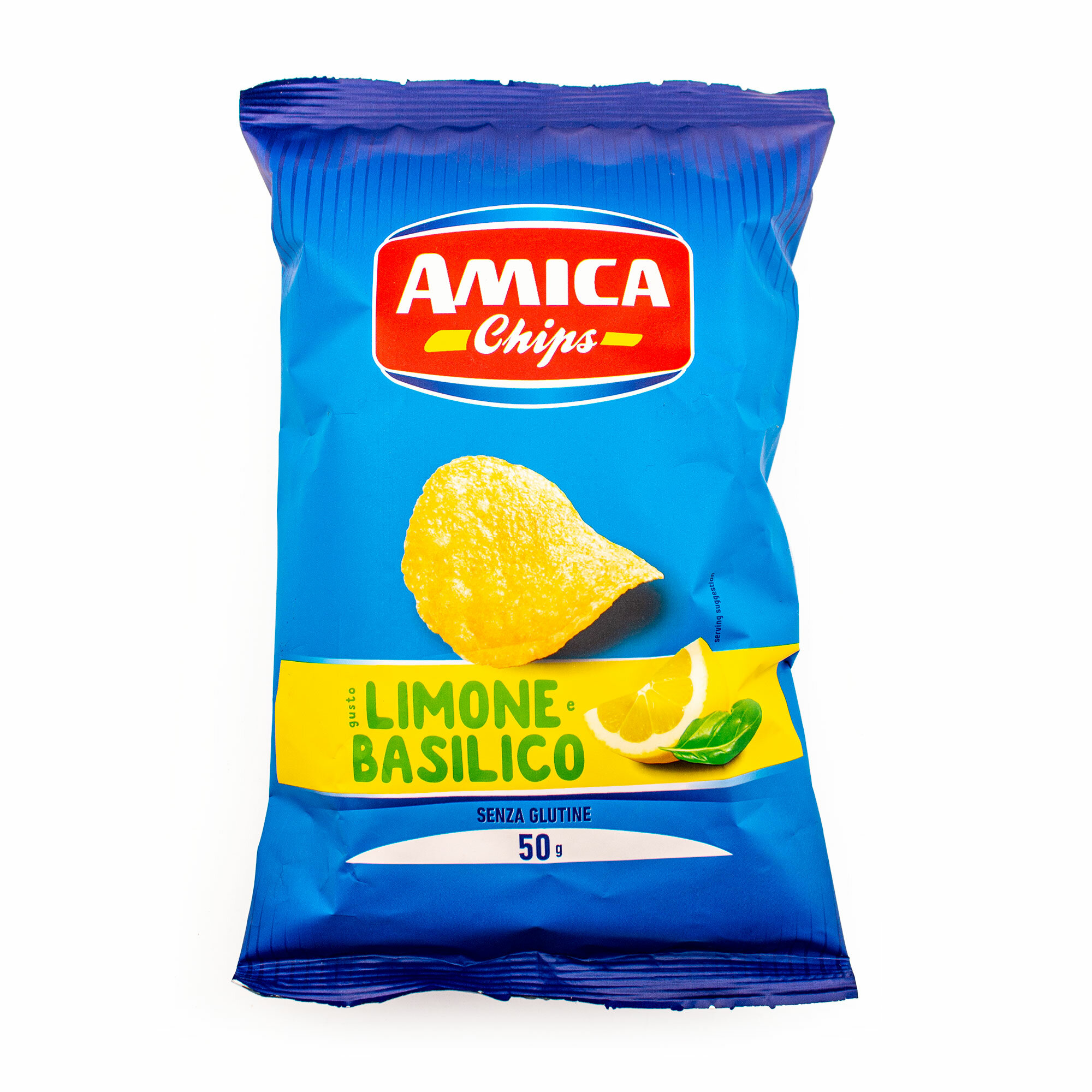 фото Чипсы картофельные со вкусом лимона и базилика, AMICA CHIPS, 0,05 кг