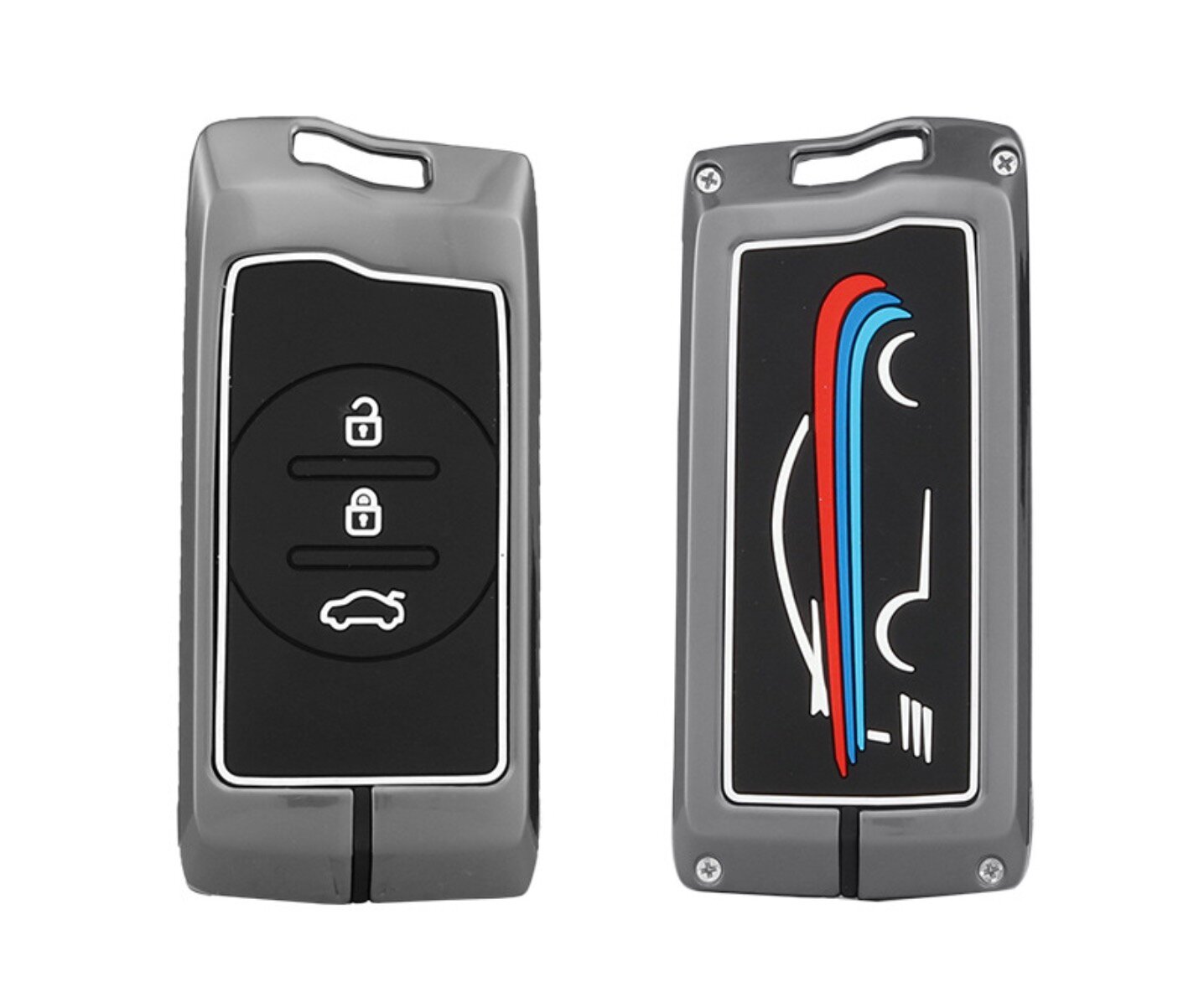 Металлический противоударный черный чехол с силиконовыми кнопками для нового автомобильного ключа Exeed TXL VX Chery Tiggo 8 PRO, Tiggo 8, Tiggo 7 .