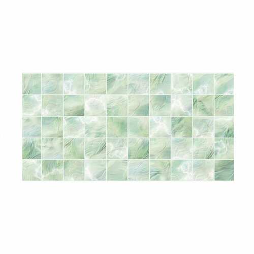 GRACE Панель на стену из ПВХ 964х484 Плитка Перламутровая зеленая УТ000031970 175₽