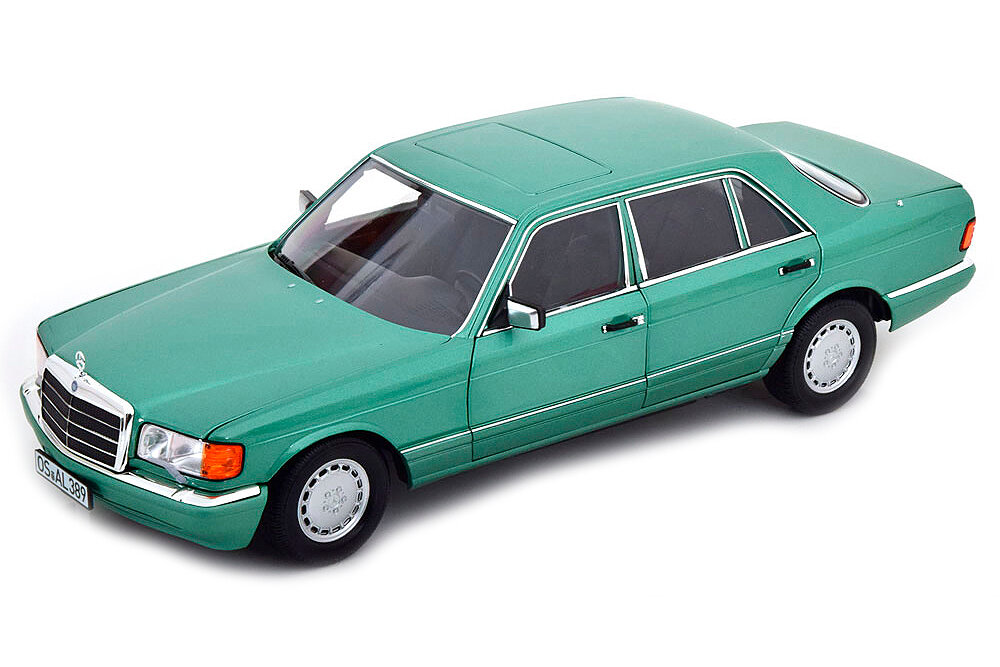 MERCEDES W126 560 SEL W126 1991 LIGHT GREEN-METALLIC / мерседес с-класс светло-зеленый | моделька машины