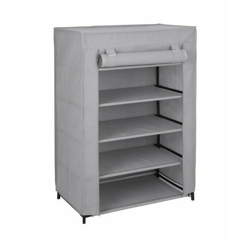 Обувница с чехлом закрытая Spaceo 60x90x35 см металлнетканый материал цвет гранит 3069₽