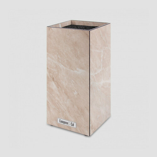 Подставка универсальная для кухонных ножей, 10х10х23 см, мрамор бежевый, композитный материал PDN103020OA4 Everyday