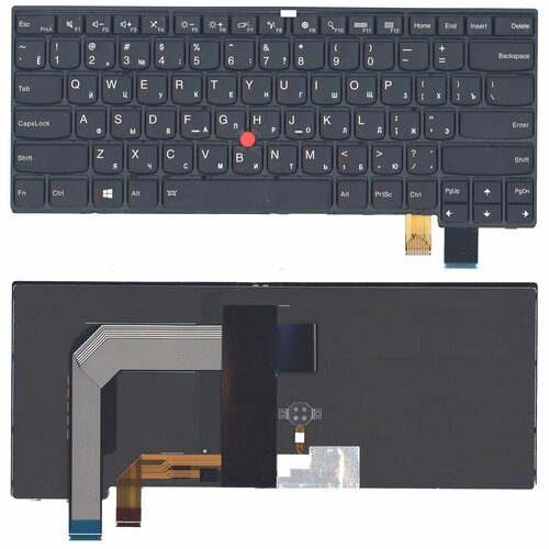 Клавиатура для ноутбука Lenovo Thinkpad T460P черная с подсветкой new original italian backlit keyboard for lenovo thinkpad t460p backlight teclado 00ur412 00ur372 sn20j91992