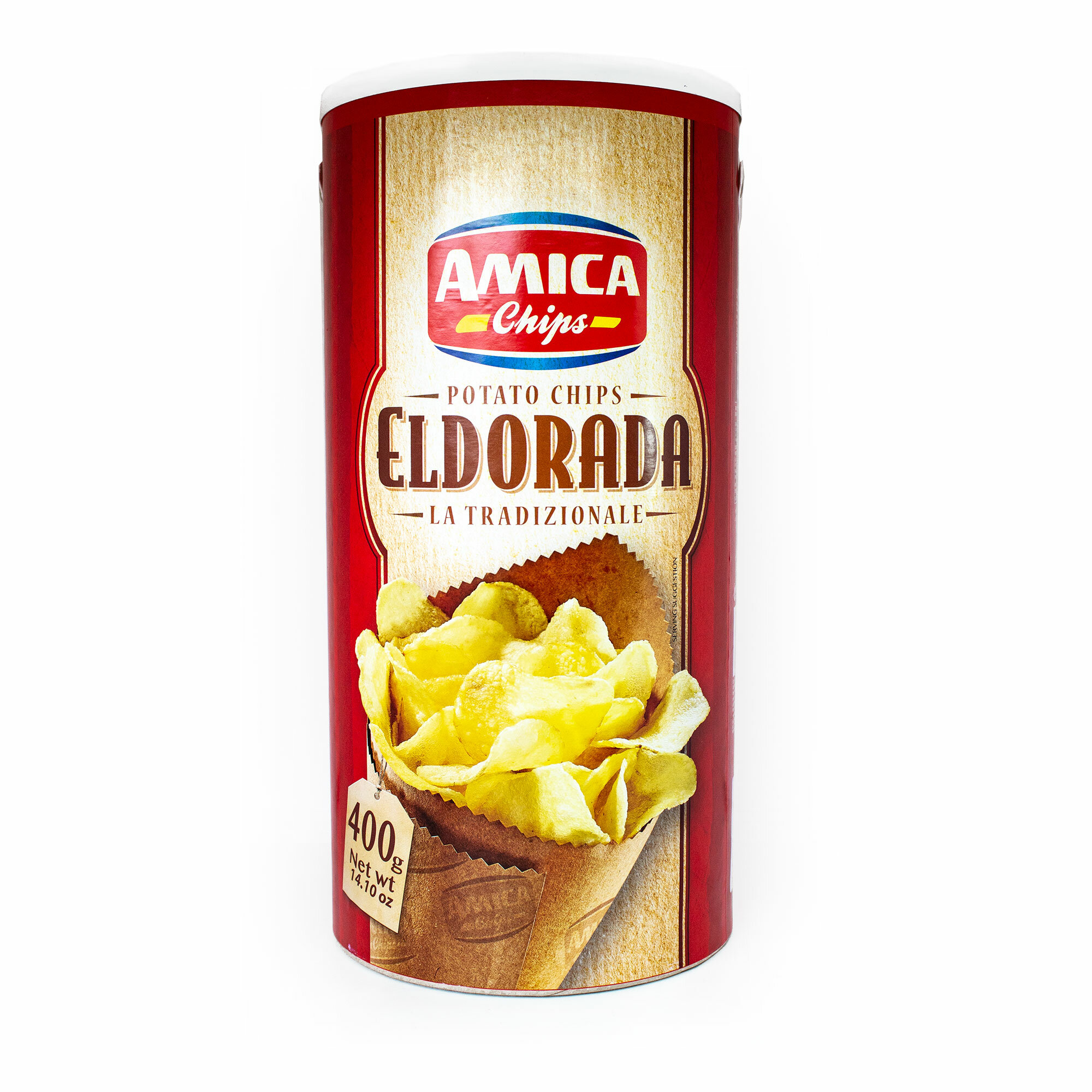 Чипсы картофельные традиционные ELDORADA, AMICA CHIPS, 0,400 кг (туба)