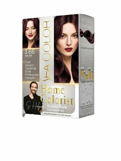 SEA COLOR Набор для окрашивания волос HOME COLORIST HAIR DYE KIT 3.66 Красно-фиолетовый