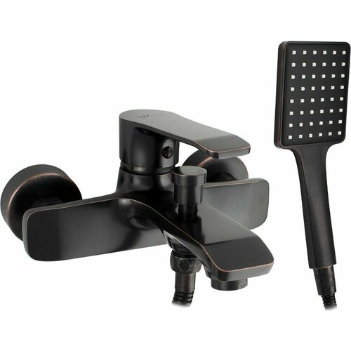 GFmark - Смеситель в ванную, шаровый, короткий излив, под состаренную медь черный