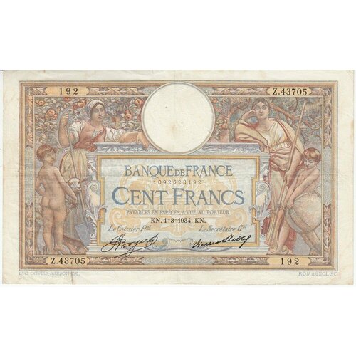 Франция 100 франков 1934 г.