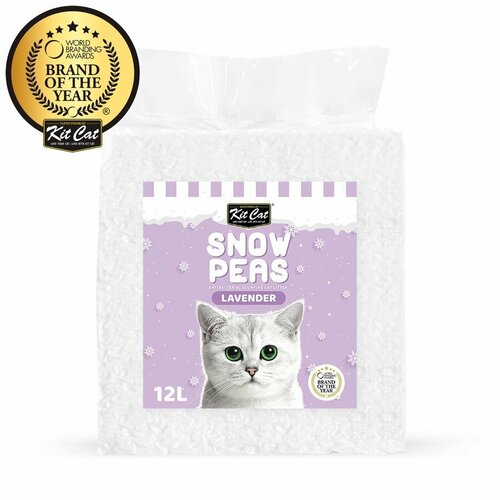 Kit Cat Snow Peas наполнитель для туалета кошки биоразлагаемый на основе горохового шрота с ароматом лаванды snow peas 500g