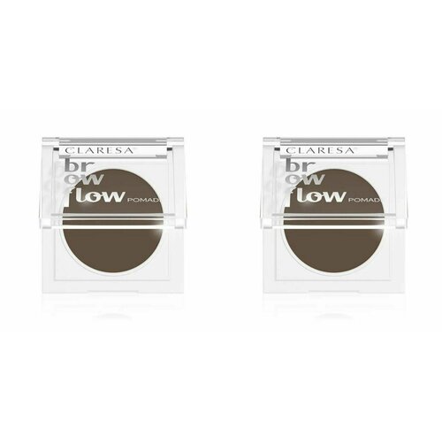 CLARESA Помада для бровей Brow Flow 02 medium brown, 3,5 мл, 2 штуки