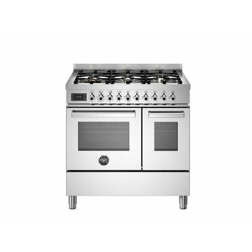 PRO96L2EXT Варочный центр Bertazzoni, 6 газовых конфорок, два многофункциональных электрических шкафа, 90 см Нержавеющая сталь