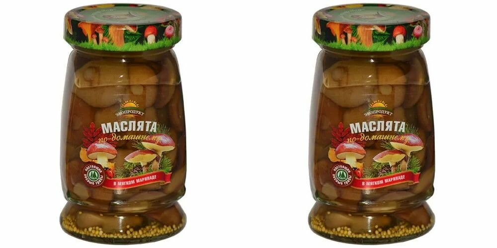 Экопродукт Грибы маринованные Маслята, 340 г, 6 шт