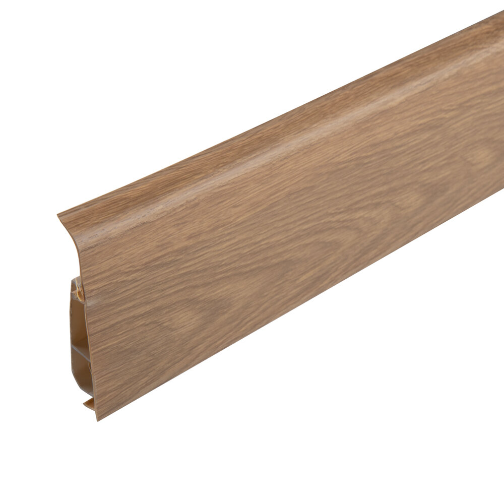 фото Плинтус ПВХ напольный Salag Lima 72 мм дуб бурбон натуральный 2500 мм