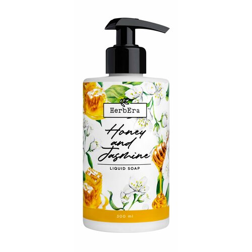 Жидкое мыло с ароматом меда и жасмина HerbEra Honey and Jasmine Liquid Soap 300 мл . propoleo soap 100% natural honey soap with honey