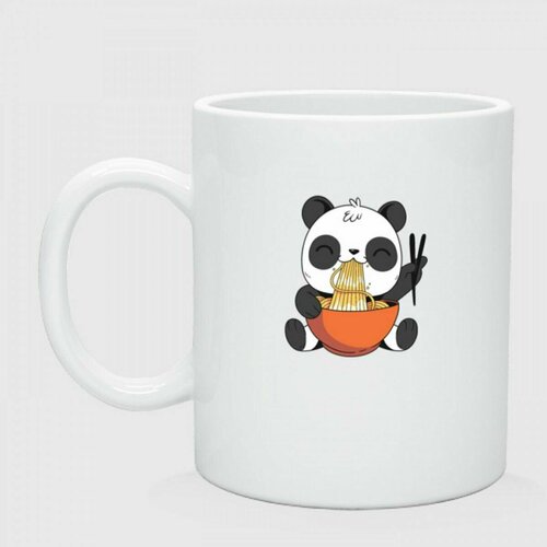 Кружка керамическая"Cute Panda Eating Ramen"