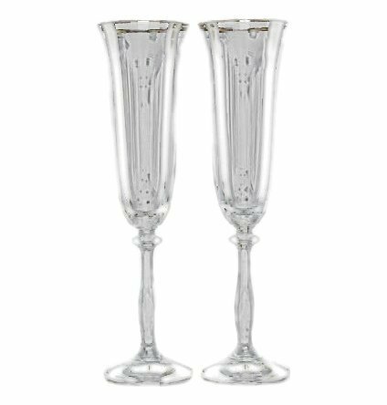 фото Бокалы для шампанского 190 мл 2 шт Crystalex CZ s.r.o. "Анжела /Свадебные /Отводка золото" / 005103