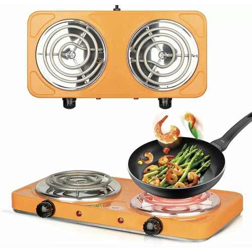 Электрическая плитка RAF R8011B 1000 Вт1000 Вт 2 конфорки спираль оранжевый 279000₽