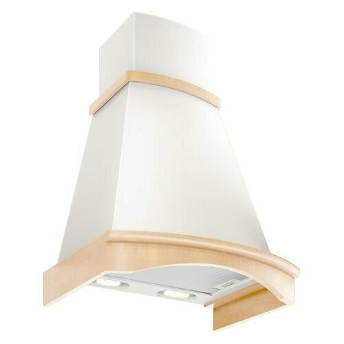 Вытяжка каминная Elikor Ротонда 60П-650-П3Л бежевыйдуб белый патиназолотистый ползунковое управление 841602 2184400₽