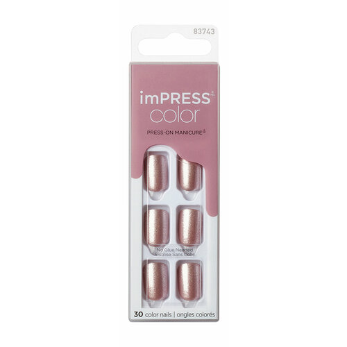 KISS Твердый лак для ногтей Impress Manicure Color, короткая длина, 30 шт, Лунный свет