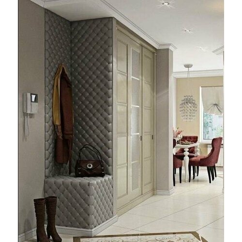 Встроенная прихожая МДФ с зеркалом в стиле модерн