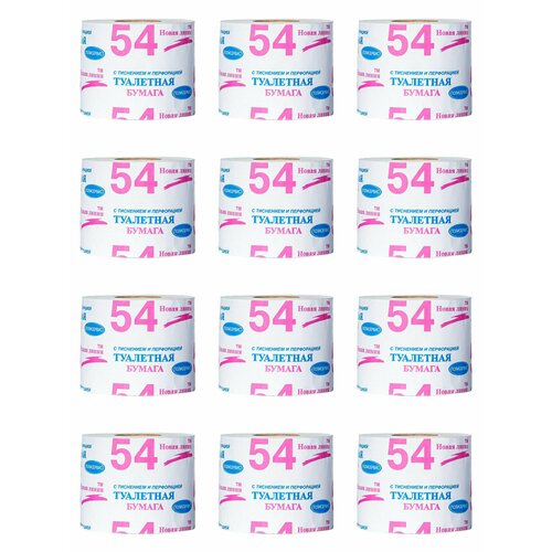 Новая линия Бумага туалетная 54, 12 шт