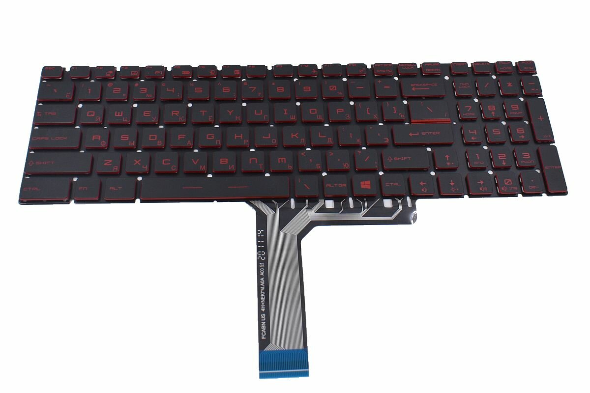 Клавиатура для MSI MS-16U5 ноутбука с красной подсветкой