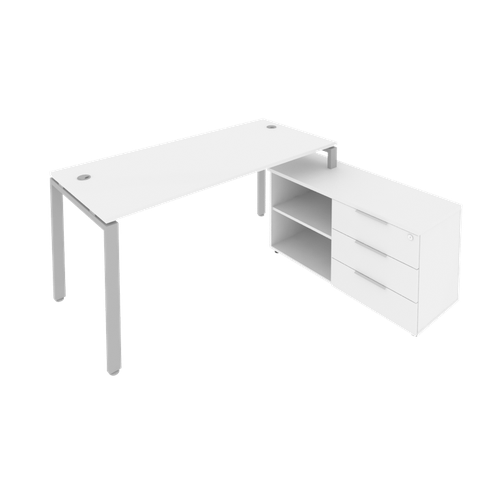 Бенч-система с опорной тумбой правая Metal system Б. РС-СТС-2.4 Пр Белый 1700х1520х750