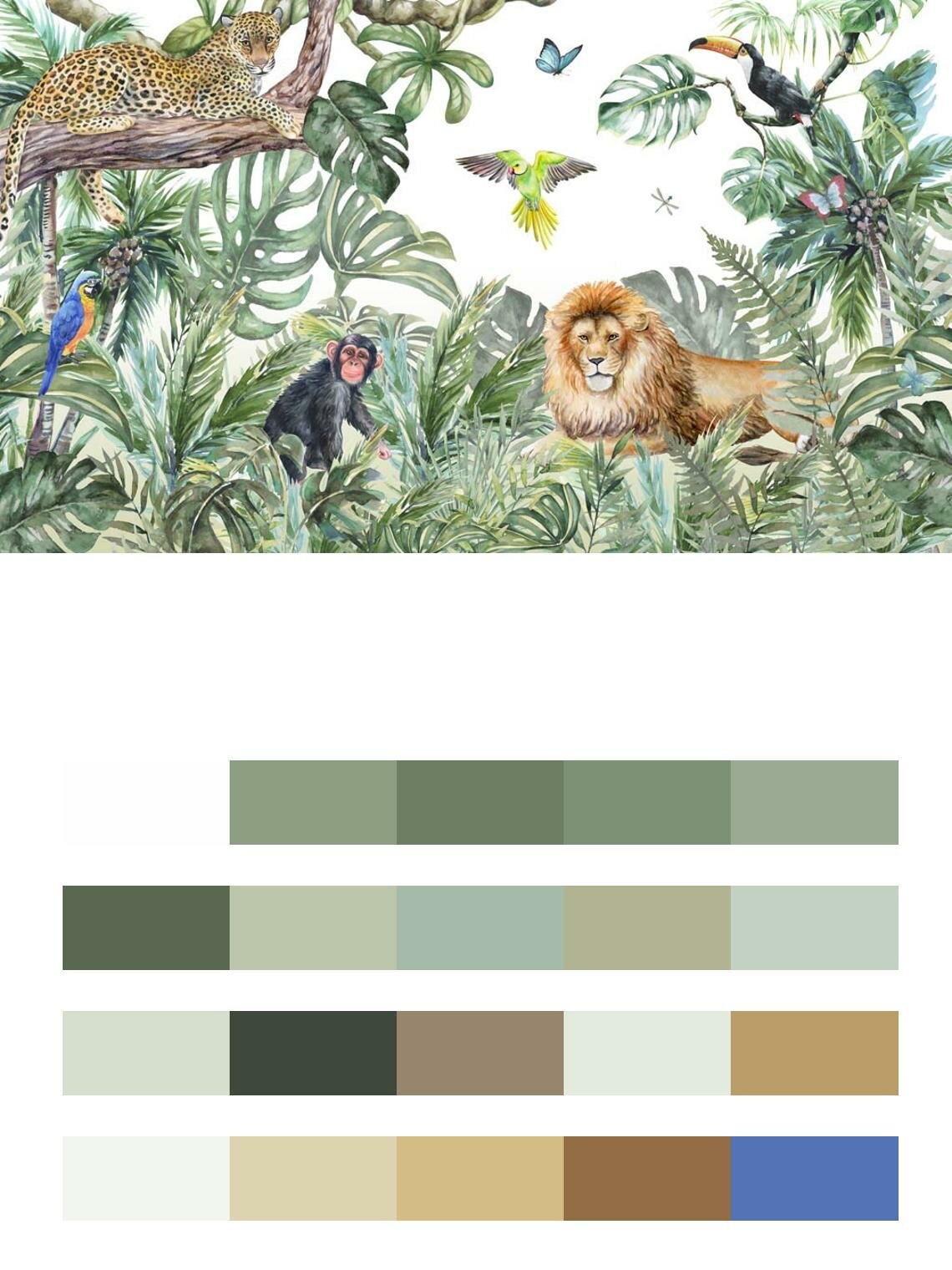 Фотообои Животные в джунглях 275x474 (ВхШ), бесшовные, флизелиновые, MasterFresok арт 14-266