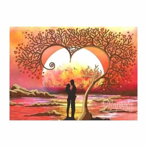 Дерево любви, схема на канве