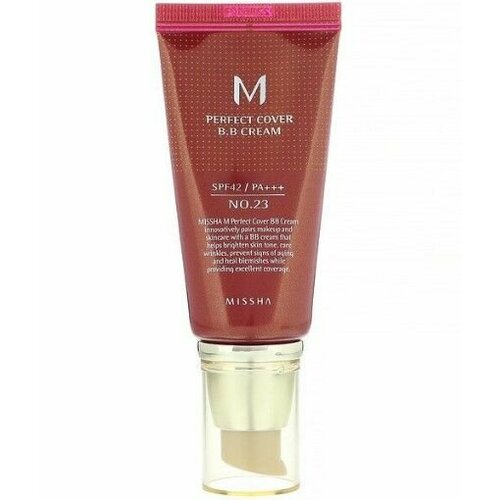 MISSHA тональный BB-крем М Perfect Cover SPF42, тон 23 natural beige тональный bb крем missha м perfect cover идеальное покрытие spf42 pa тон 23 50 мл