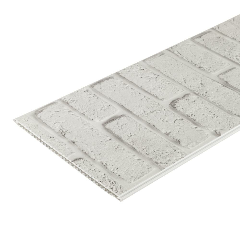 Панель ПВХ 250х2700х8 мм Nordside термопечать кирпич белый 0675 кв. м