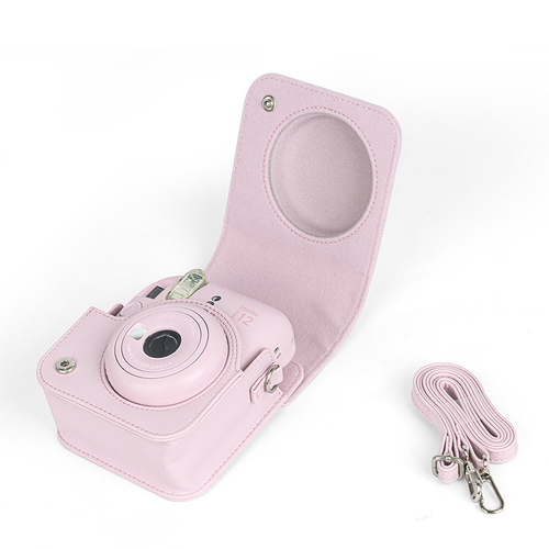 картридж для фотоаппарата fujifilm colorfilm instax mini дизайнерская серия rainbow Сумка-футляр-чехол MyPads 2 в 1 из качественной импортной кожи для фотоаппарата Fujifilm Instax Mini 12 розовый