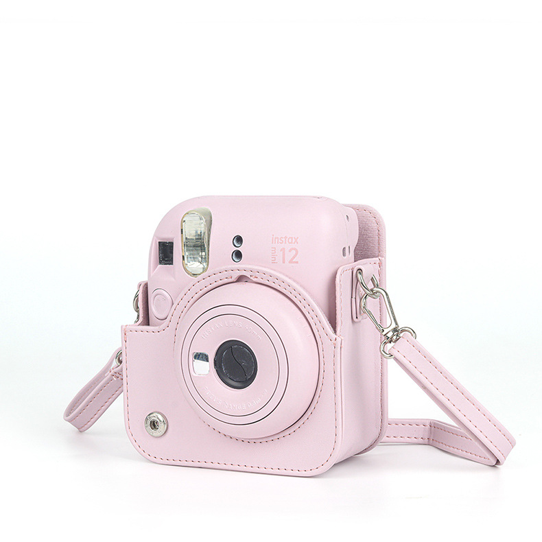 Сумка-футляр-чехол MyPads 2 в 1 из качественной импортной кожи для фотоаппарата Fujifilm Instax Mini 12 розовый