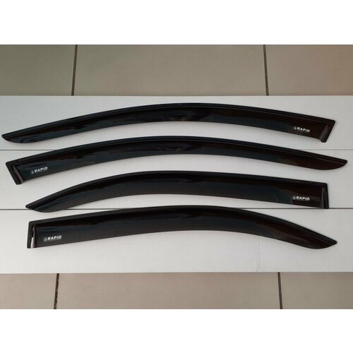 Дефлекторы окон Skoda Rapid с 2013 по 2021, к-т 4 шт, скотч 3M