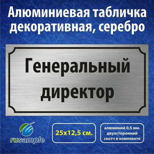 Алюминиевая табличка Генеральный директор 25х12,5 см.