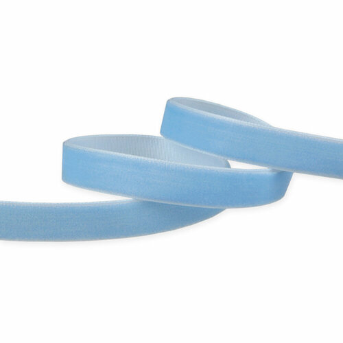 Лента бархатная голубая 9мм (91м)