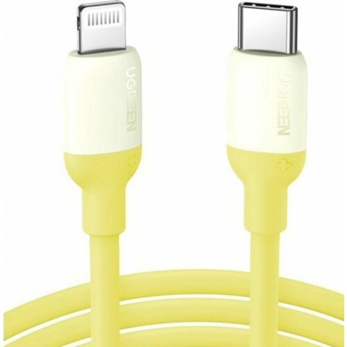 Кабель UGREEN US387 (90226) USB-C to Lightning Silicone Cable. 1 м. желтый кабель ugreen usb c lightning силиконовая оболочка цвет желтый 1 м 90226