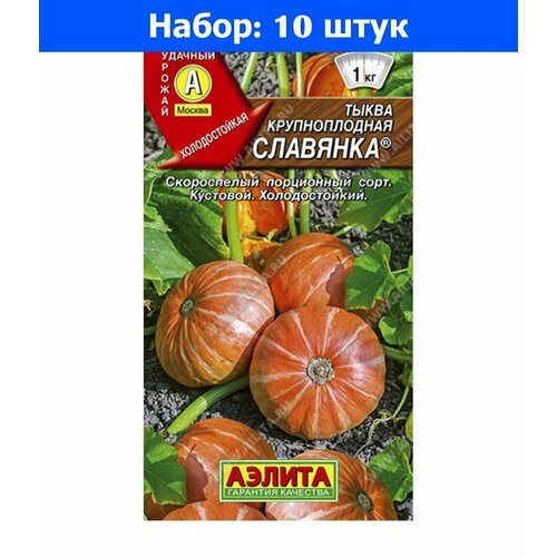 Тыква Славянка крупноплодная 1г Ранн (Аэлита) - 10 пачек семян