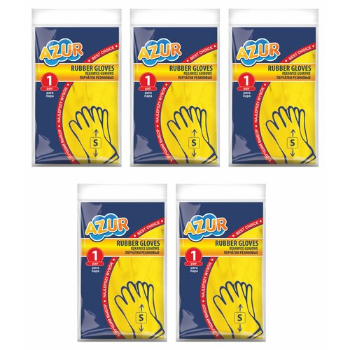 AZUR Перчатки резиновые Центи (S) (5 упаковок в наборе)